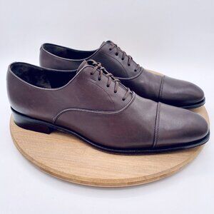 Salvatore Ferragamo Shoes Mens 9.5 Brown Leather Cap Toe Dress Oxfords $1595